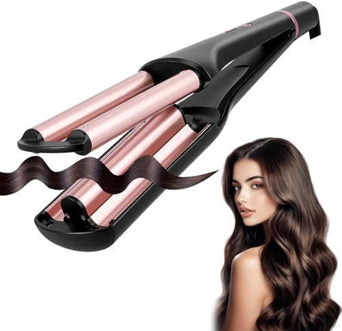 19/25/28/32mm Welleneisen für Haare, Mini Welleneisen für Haare 4 Einstellbarer Temperatur 160-210℃, 4-in-1 Lockenstab für Natürlich Wellen Wasserwellen, LCD-Anzeige Leichter Wellen Lockenstab