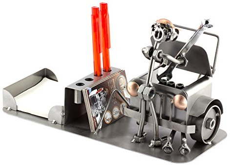 Steelman24 Schraubenmännchen Automechaniker Büro Organizer | Made in Germany,Handarbeit,Geschenkidee,Stahlfigur,Metallfigur,Metallmännchen