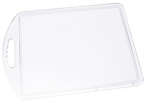 Fackelmann SAN Tagliere in plastica 35 x 25 cm, colore: Trasparente