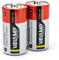Velamp LR14/2BP Lot de 2 Piles alcalines Demi-Torche LR14, C, 1,5 V, Rouge, Lot de 2