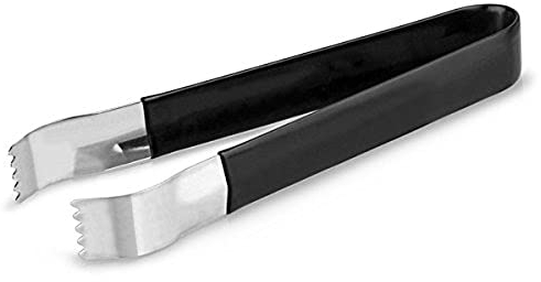 Pom Tongs Black 6inch - 6 Vinyl Coated Tongs for Cocktail Garnishes, Ice, Buffet and Deli Service