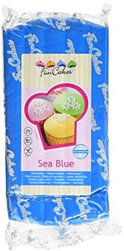 UTFÖRSÄLJNING - FunCakes Sea Blue Sockerpasta 1kg, Fondant Sugarpaste Blå Vanilj