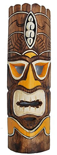 Interlifestyle Tiki Maske aus Holz zum Aufhängen in 50cm Länge Deko Wandmaske Holzmaske