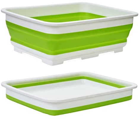 Bramble - Faltbare Spülschüssel, Wäschekorb Wäschewanne Fußwanne (9L / 37x27x10cm) - Stabil, Praktisch & Platzsparend für Zuhause, Wohnmobil, Camping & Reisen