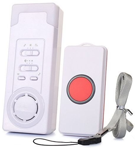 Wireless Caregiver Smart Personal Pager System Emergency Care Alarm Call Button Doorbell Nurse Alert System -500+ft Operating Range (1 in 1)