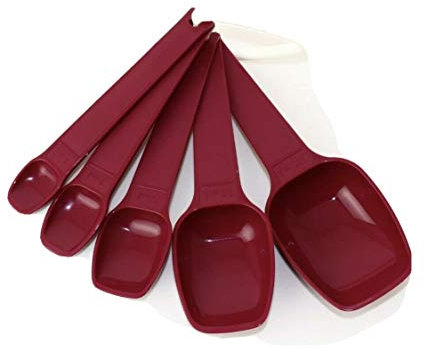 Tupperware® 5 Mini-Messlöffel, rot, Kunststoff, Maß: 1-25 ml