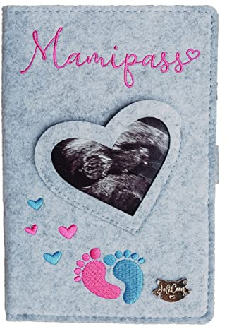 Joli Coon Mutterpasshülle Filz, Handmade Hülle Mutterpass | Schützt Dokumente vor Knicken und Verschmutzungen, weiche Filzoberfläche, kompakt und leicht