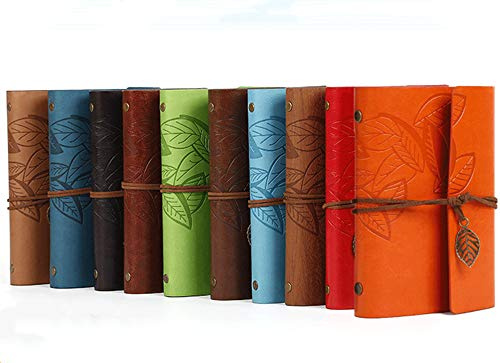 Cuaderno de hojas sueltas POWERTOOL con cubierta de piel, encuadernación con alambre, planificador de escritura, organizador, diario, estilo retro vintage (1 unidad - rojo)