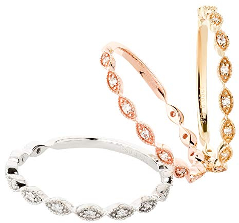 Ardeo Aurum Damenring aus 375 Gold Roségold mit 0,05 ct Diamanten Brillant Vorsteckring Stapelring Verlobungsring Gr. 52