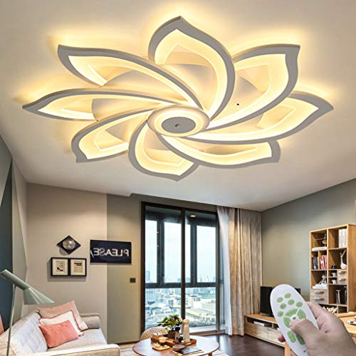 LED Wohnzimmer Deckenleuchte Modern Deckenlampe Kreativität Blütenblatt Deckenlicht Fernbedienung Dimmbar 3000K-5000K Metall Acryl Lampenschirm Restaurant Schlafzimmer Deckenbeleuchtung,8 heads