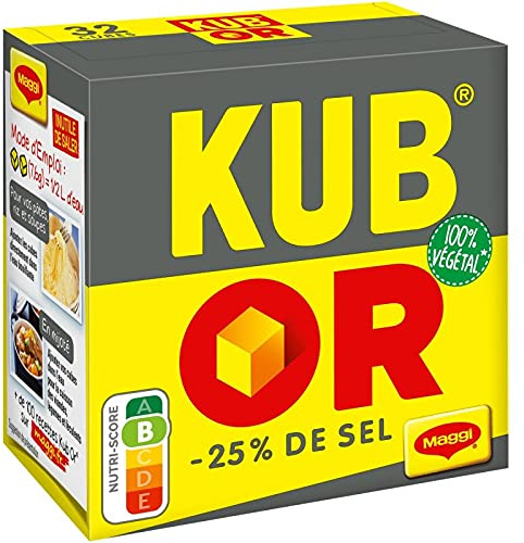 NESTLE MAGGI - Nestle Kub Or Bouillon Sel Réduit 121G - Lot De 4 - Vendu Par Lot