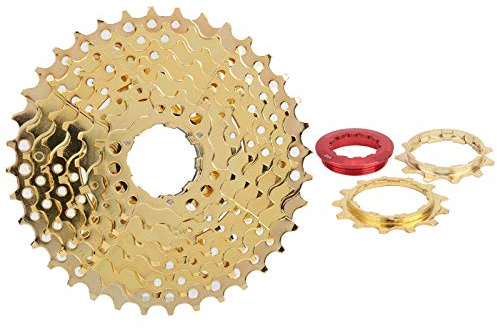 RiToEasysports Bicycle Freewheel,Bicycle Cassette Freewheel 11‑36T 8 Speed Variable Freewheel for Mountain Bike Card Type Flywheel Cassette Gold Bicycles And Spare Parts Ride