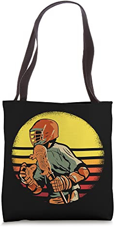 Lacrosse Player Gift Idea Helmet & Sticks lacrosse Tote Bag