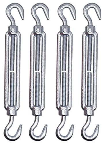 (4 Stück) Spannschloss Drahtspanner M8, verstellbarer Spannschlösser Haken und Haken, Seilseilspannung (4 Stück, M8)