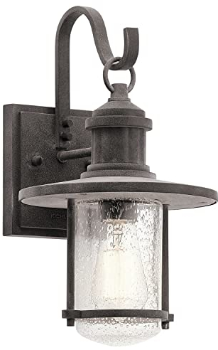 Außenlampe IP44 Aluminium Regenglas Maritim Rustikal E27 Outdoor Wandleuchte Laterne Garten Haus Terrasse