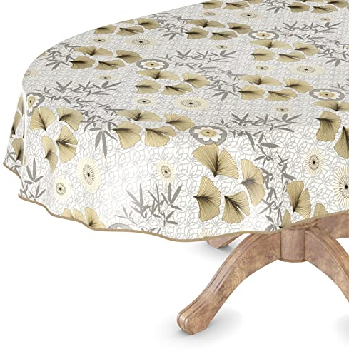 Wachstuchtischdecke Wachstischdecke Tischdecke abwaschbar Gartentischdecke Wachstuch Eckig rund oval Oval 140 x 200cm mit Saum Pusteblume Modern