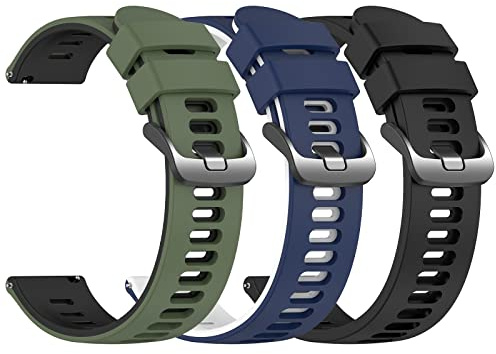 EZMVZKU 22mm Silikon Armband für Samsung Galaxy Watch 3 45mm/Watch 46mm/Amazfit GTR3/3 PRO/GTR4 Ersatzarmband,Kompatibel Mit Huawei Watch GT runner/GT3 46mm/3/3 pro Sport Uhrenarmband (3pack3)
