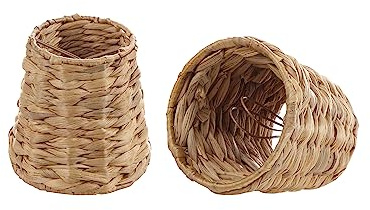 Aspen Creative 51008-2, Empire Clip-On Chandelier Lamp Shade, Natural Water Hyacinth, 3 Top x 4 Bottom x 4 Slant Height, Set of 2