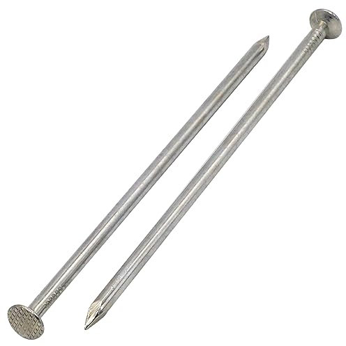 SKIR'CO (140 pezzi) Chiodi da costruzione zincati 4,0 x 120 mm, Chiodi a filo comune, Testa tonda piatta, Chiodi in acciaio per la lavorazione del legno