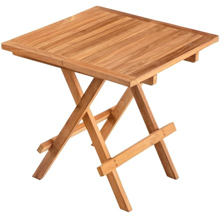 riess-ambiente.de Massiver Gartenbeistelltisch Empire Teak 50cm Natur Teakholz klappbar