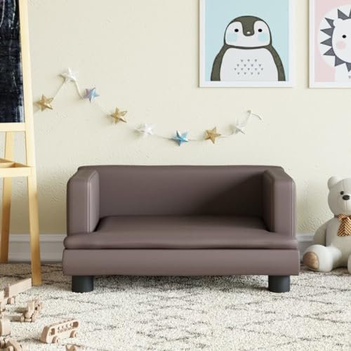 INLIFE Kindersofa Braun 60x40x30 cm Kunstleder,6 KG,3196326