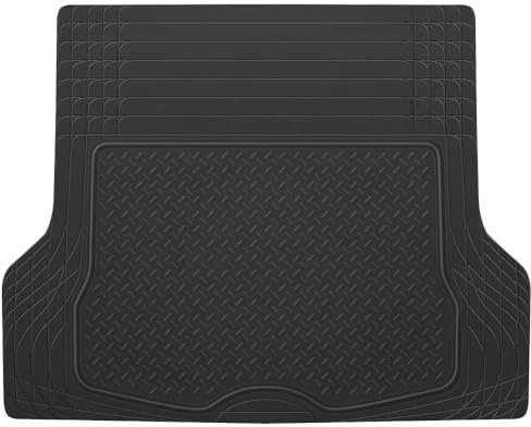 AUTOZOCO Alfombrilla Maletero Coche, Protector de Maletero, Cubremaletero, Tapete para Maletero, 138 x 108 cm, Goma, Color Negro, Antideslizante, Apto para Cortar a Medida, Impermeable