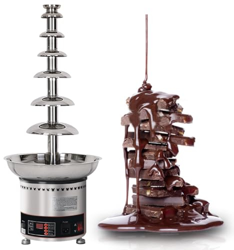 MLYYYDSS Large Capacity Chocolate Fountain Machine, 4/5/6/7 Tiers Commercial Chocolate Fondue Waterfall with Temperature Control, Sauce Heater for Party Restaurant,7Tier