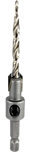FTG USA #8 (11/64) Tungsten Carbide Tipped Countersink Drill Bit with Tapered Drill Bit, 1/4 Hex Shank Quick Change for Woodworking