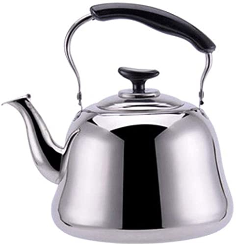 Bouilloire sifflante en acier inoxydable avec poignée ergonomique pour cuisinière hiver (Argent 1L)