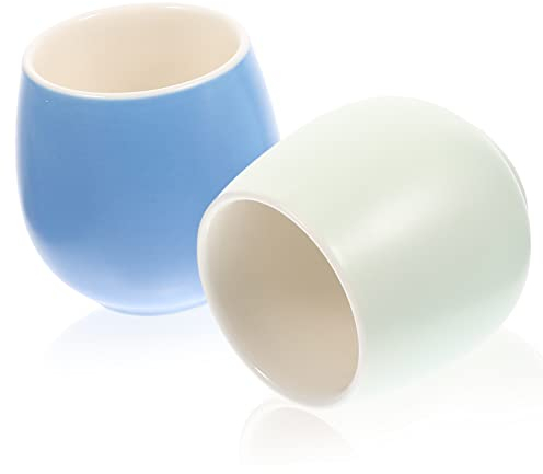 Zerodeko Teetasse 2St Tasse Mate-Becher aus Keramik Teeschalen chinesisch kleine Sake-Becher Weingläser China Becher mit heißer Schokolade Espressohalter nordisch Lila Ton Liebhaber