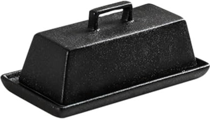 Zerodeko Ceramic Butter Dish Lid Insulated Butter Box for Kitchen Use Black Cheese Tray