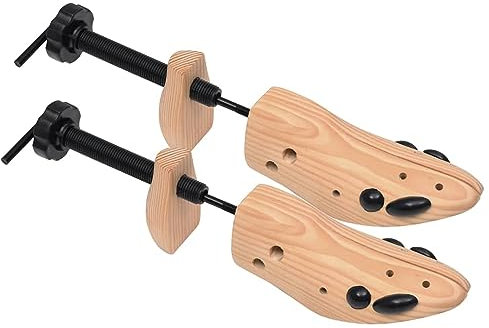 Rantry Shoe Trees, Adjustable Length and Width, Size 41-46 Solid Pine Wood, for Shoe Maintenance and Odor Elimination