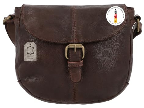 Gusti Leder Umhängetasche Candice | Handgefertigte Ledertasche Damen für Alltag & Freizeit I Elegante Leder Handtasche Damen aus Büffelleder