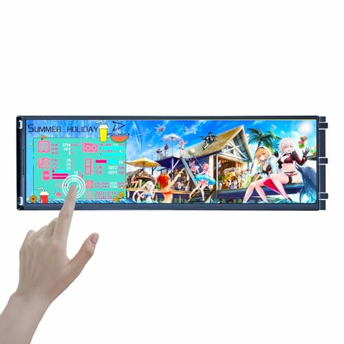 VSDISPLAY Y70 PC Case Monitor, 14,5 Pouces 2560x720 2K IPS Touch LCD Moniteur, Type C entrée vidéo