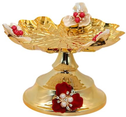 SiaBiced Frutero con pedestal, bandeja para servir, centro de mesa, bandeja creativa para aperitivos, plato para dulces, plato de exhibición de postres para la, 3 Flores