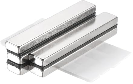 QUARKZMAN 5 stycken magneter starka, magneter extra starka, rektangulära för magnettavla, kontor, magnettavla, köksskåp, hantverk (60 x 10 x 5 mm)