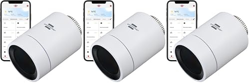 Brennenstuhl Connect Zigbee Heizkörperthermostat HT CZ 01 (Smarter Zigbee Thermostat zum Strom sparen, kompatibel mit Alexa und Google Assistant, intelligente Heizungssteuerung per App, smart Home)