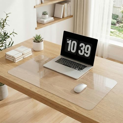 Schreibtischunterlage klar- Wasserdichte & wiederverwendbare Oberflächenabdeckung für Tastatur, Laptops, Home Office & Schreiben/Zeichnen（70 * 40CM）