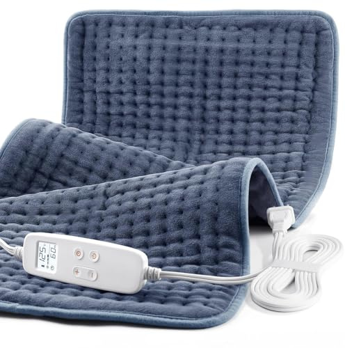 VAAGHANM Heating Pad: 33 x 17 inches Electric Heating Pad for Back -Extra Large Heat Pad for Shoulder/Neck/Knee/Arms - Upgraded 6 Timer & 6 Temperature Controller -Auto Shut Off- Gift for Mom