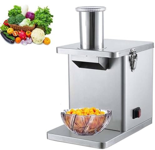 Picadora eléctrica de frutas y verduras, para uso comercial, con 5 cuchillas, para cortar en cubos, rallar y rebanar verduras. Cortadora automática de verduras de acero inoxidable para restaurantes
