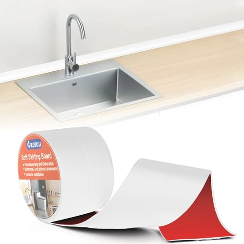 Weichsockelleiste Selbstklebend Pvc 19x19mm 10m Weiß | Flexible Pvc Abschlussleiste Für Küche & Bad, Knickleiste Für Ecken Und Wandfugen, Ohne Bohren Montierbar