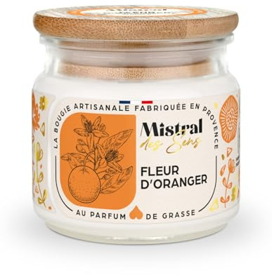 Bougie Parfumée Artisanale Fleur d'Oranger 40 heures 150ml | Mistral des Sens