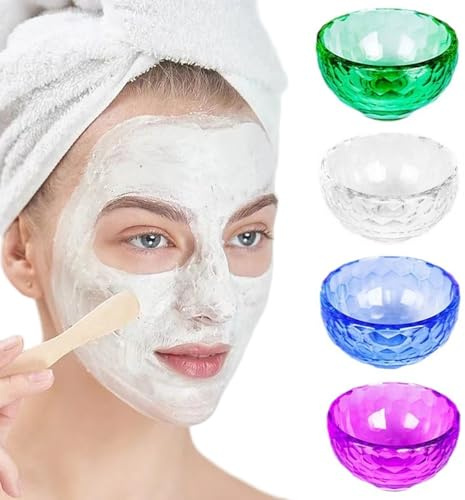 4pcs mascarilla facial mezclar cuenco 2.4 pulgadas 4 color tinte de plástico para cabello/tazones faciales calientes y corrosión suministros de belleza reutilizables resistentes a los tazones faciale