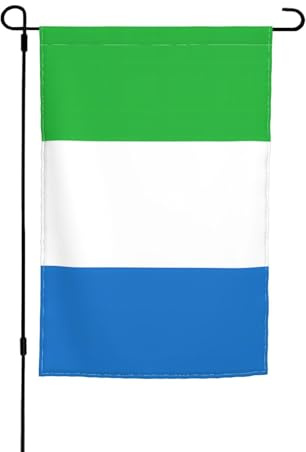 Bandera de Sierra Leona para decoración de jardín, diseño duradero y elegante para todas las estaciones, adecuado para terrazas, balcones, césped
