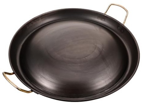 LOLIPPYY Padella in Ferro con Fondo Convesso Multiuso per Friggere e Pancake Manico Antiscottatura Leggera e Resistente per Cucina e Barbecue all Aperto