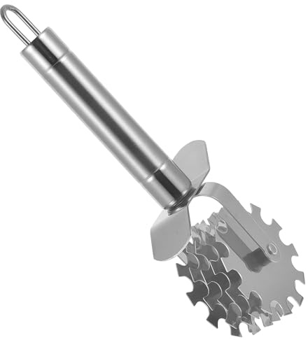 GRIRIW Batticarne Acciaio Resistene Ruote Inteneritore Carne Morbido Strumento Cucina per Bistecca Pollo Maiale