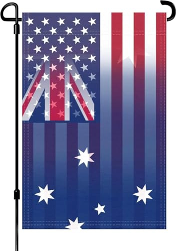 Australische amerikanische Gartenflagge kombinierte doppelseitige Hybrid-Gartenflaggen, vertikal 100% Polyester, wetterbeständig