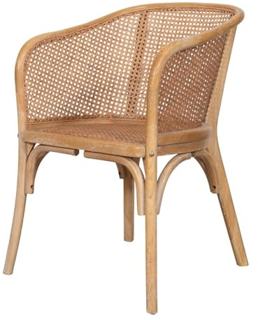 Biscottini Sedia Cucina Vintage legno e rattan 62x52x78 cm - Sedia sala da pranzo - Sedie cucina - Poltroncina in legno e paglia di Vienna - Sedie da soggiorno interno esterno - Poltrona giardino
