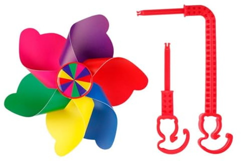NiuLumea Children's Bike Handlebar Windmill Decoration, PVC Fan Blade + PC Strut, 2 Pack, for Bicycle/Trike/Scooter/Stroller, 2-2.5cm Diameter, 6 Colors