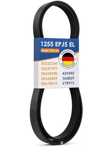 Keilriemen Waschmaschine 1255 EPJ 5 mit Originalcode 00439490 439490 00360829 360829 00678915 678915 für Bosch für Siemens für Neff 02537397 03332160 für Quelle für Privileg | MADE IN GERMANY
